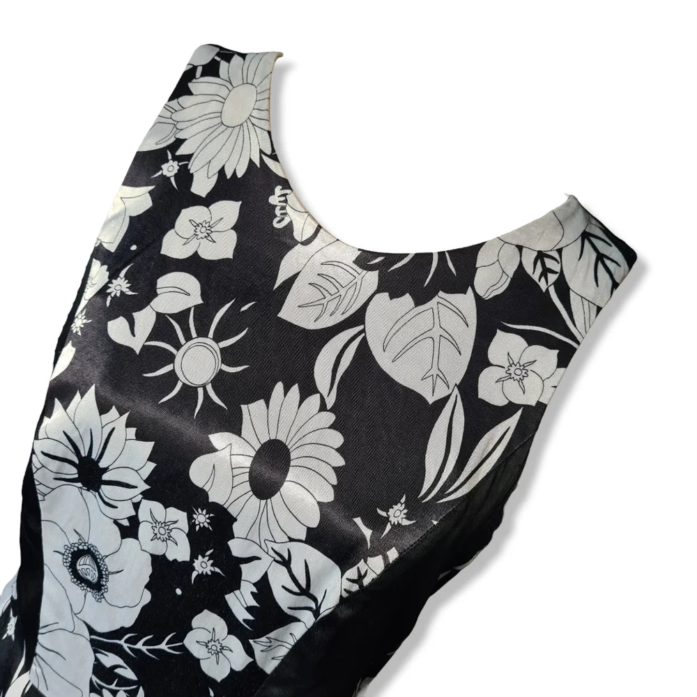 Veronika Maine 8 Black White Floral Fit & Flare Dress - Picture 4 of 10